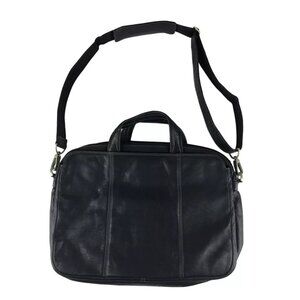 El Portal Unisex Black Leather Inner Pockets Top‎ Handle Briefcase Document Case